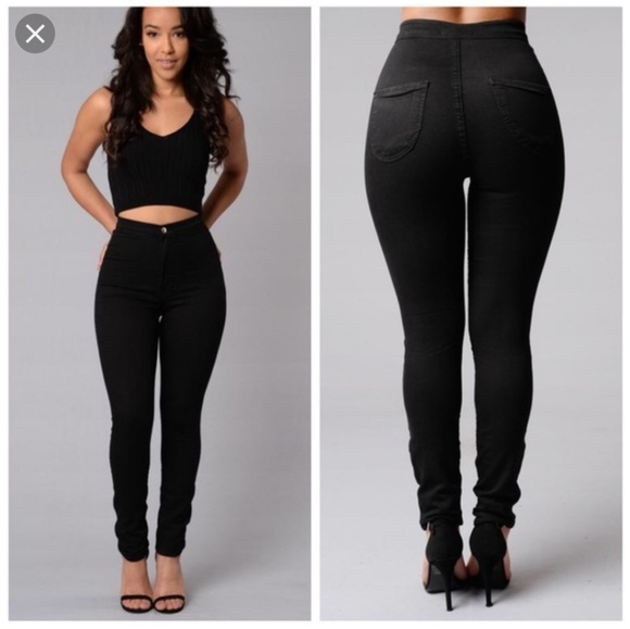 Fashion Nova Carolina High Waisted Black Jeans